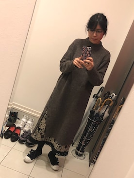 「OLIVER PEOPLES」｜「アイテム（トレンチコート）」を使った、nkさん（レディース・157cm）の秋コーディネート