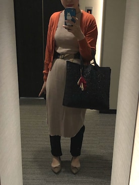 「アイテム（レインシューズ、ベージュ系）」を使った、nkさん（レディース・157cm）の夏コーディネート