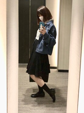 「HARUTA」｜「アイテム（デニムジャケット）」を使った、nkさん（レディース・157cm）の秋コーディネート