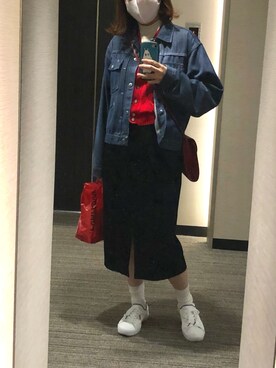 「LACOSTE」｜「アイテム（デニムジャケット）」を使った、nkさん（レディース・157cm）の秋コーディネート