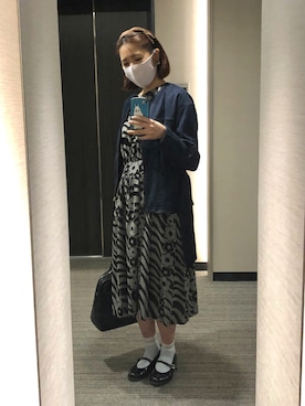 「レトロ」｜「アイテム（デニムジャケット）」を使った、nkさん（レディース・157cm）の春コーディネート