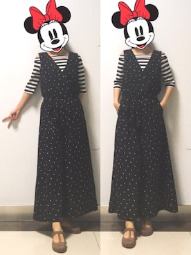 「MAJESTIC LEGON（マジェスティックレゴン）のアイテム（オールインワン・サロペット）」を使った、しあわせさん（レディース・158cm）の秋コーディネート
