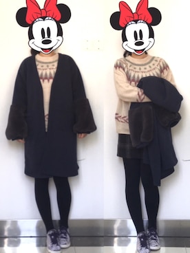 「Furryrate（ファーリーレート）のアイテム（その他アウター）」を使った、しあわせさん（レディース・158cm）の冬コーディネート