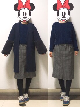 「Furryrate（ファーリーレート）のアイテム（その他アウター）」を使った、しあわせさん（レディース・158cm）の冬コーディネート