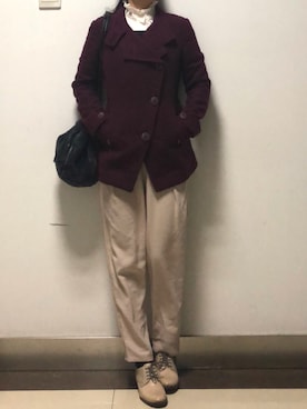 「A part by（アパートバイ）のアイテム（サロペット/オーバーオール）」を使った、しあわせさん（レディース・158cm）の冬コーディネート
