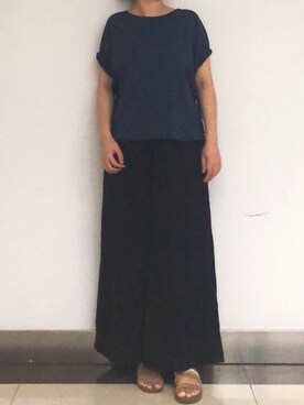 「MURUA（ムルーア）のアイテム（オールインワン・サロペット）」を使った、しあわせさん（レディース・158cm）の夏コーディネート