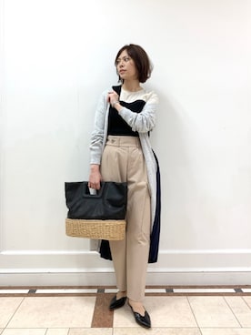 「ロングカーディガン」｜Matsuiさん（レディース・157cm）の春コーディネート
