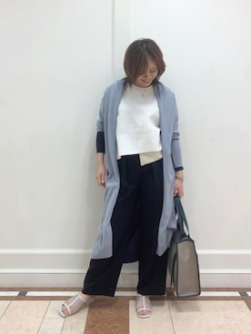 「ロングカーディガン」｜Matsuiさん（レディース・157cm）の春コーディネート