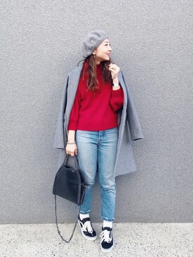 「MARCO BIANCHINI（マルコビアンチーニ）のアイテム」を使った、SIZUさん（レディース・156cm）の冬コーディネート