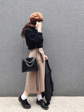「MARCO BIANCHINI（マルコビアンチーニ）のアイテム」を使った、SIZUさん（レディース・156cm）の冬コーディネート