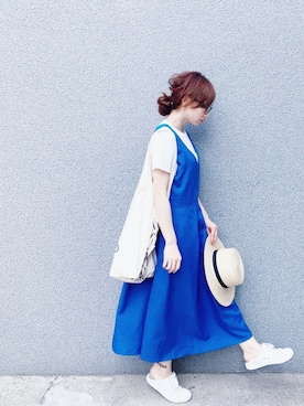 「CIBONE（シボネ）のアイテム（バッグ）」を使った、SIZUさん（レディース・156cm）の春コーディネート