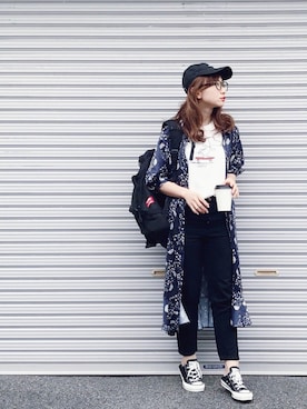 「RAY CASSIN（レイカズン）のアイテム（ワンピース/ドレス）」を使った、SIZUさん（レディース・156cm）の夏コーディネート