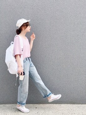「Another Edition（アナザーエディション）のアイテム（帽子）」を使った、SIZUさん（レディース・156cm）の夏コーディネート