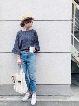「ASTRAET（アストラット）のアイテム（アクセサリー）」を使った、SIZUさん（レディース・156cm）の夏コーディネート