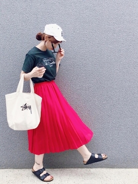 「Another Edition（アナザーエディション）のアイテム（帽子）」を使った、SIZUさん（レディース・156cm）の夏コーディネート