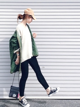 「MODE ROBE（モードローブ）のアイテム（リング）」を使った、SIZUさん（レディース・156cm）の秋コーディネート