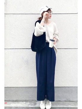 「Another Edition（アナザーエディション）のアイテム（帽子）」を使った、SIZUさん（レディース・156cm）の秋コーディネート