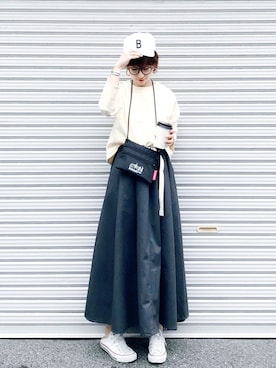 「Another Edition（アナザーエディション）のアイテム（帽子）」を使った、SIZUさん（レディース・156cm）の秋コーディネート