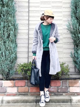 「Levi's（リーバイス）のアイテム（帽子）」を使った、SIZUさん（レディース・156cm）の秋コーディネート