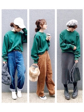 「MODE ROBE（モードローブ）のアイテム（キャップ）」を使った、SIZUさん（レディース・156cm）の秋コーディネート