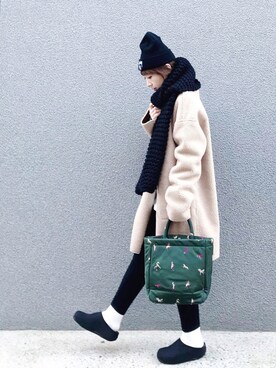 「reca（レカ）のアイテム（ムートンコート）」を使った、SIZUさん（レディース・156cm）の秋コーディネート