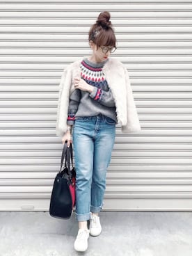 「INTEGRATE（インテグレート）のアイテム」を使った、SIZUさん（レディース・156cm）の冬コーディネート
