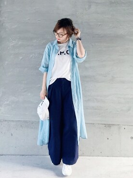 「Another Edition（アナザーエディション）のアイテム（帽子）」を使った、SIZUさん（レディース・156cm）の夏コーディネート
