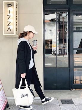 「MODE ROBE（モードローブ）のアイテム（ノーカラージャケット）」を使った、SIZUさん（レディース・156cm）の冬コーディネート
