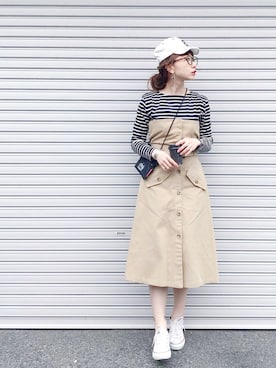 「UNRELISH（アンレリッシュ）のアイテム」を使った、SIZUさん（レディース・156cm）の春コーディネート