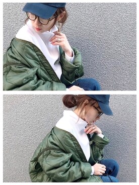 「JERZEES（ジャージーズ）のアイテム（トップス）」を使った、SIZUさん（レディース・156cm）の春コーディネート