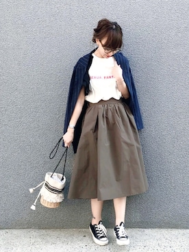 「SENSE OF PLACE by URBAN RESEARCH（センスオブプレイスバイアーバンリサーチ）のアイテム（その他アウター）」を使った、SIZUさん（レディース・156cm）の春コーディネート