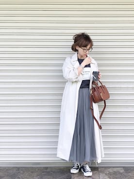 「FOSSIL（フォッシル）のアイテム（ハンドバッグ）」を使った、SIZUさん（レディース・156cm）の春コーディネート