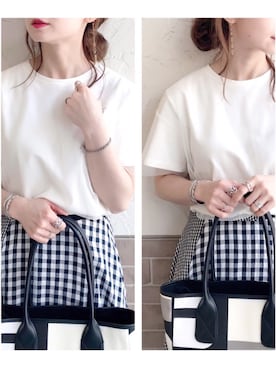 「Aura（アウラ）のアイテム（アクセサリー）」を使った、SIZUさん（レディース・156cm）の春コーディネート