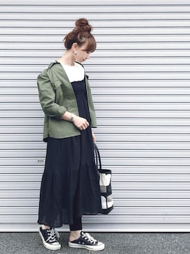 「reca（レカ）のアイテム（レッグウェア）」を使った、SIZUさん（レディース・156cm）の春コーディネート
