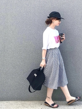 「Saturdays NYC（サタデーズ ニューヨークシティ ）のアイテム（キャップ）」を使った、SIZUさん（レディース・156cm）の春コーディネート