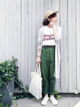 「Levi's（リーバイス）のアイテム（帽子）」を使った、SIZUさん（レディース・156cm）の夏コーディネート