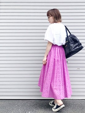 「Desigual（デシグアル）のアイテム（バッグ）」を使った、SIZUさん（レディース・156cm）の夏コーディネート
