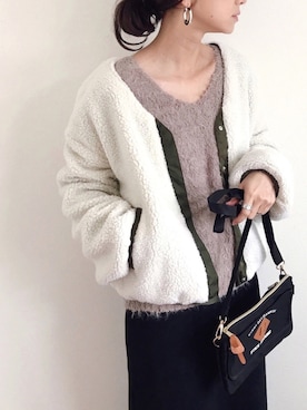 「GRL（グレイル）のアイテム（ブルゾン）」を使った、SIZUさん（レディース・156cm）の秋コーディネート