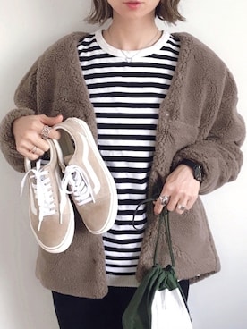 「titivate（ティティベイト）のアイテム（その他アウター）」を使った、SIZUさん（レディース・156cm）の冬コーディネート