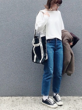 「GRL（グレイル）のアイテム（ブルゾン）」を使った、SIZUさん（レディース・156cm）の春コーディネート