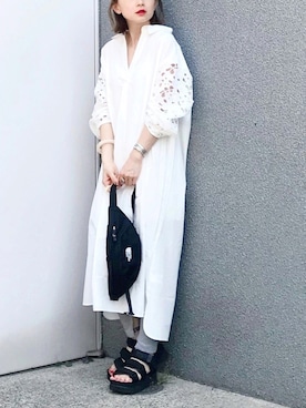 「GRL（グレイル）のアイテム（シャツワンピース）」を使った、SIZUさん（レディース・156cm）の春コーディネート