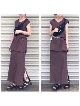 「RIBOU（リボウ）のアイテム」を使った、SIZUさん（レディース・155cm）の夏コーディネート