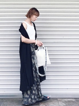 「URBAN RESEARCH Sonny Label（アーバンリサーチサニーレーベル）のノースリーブギャザーワンピース（ワンピース）」を使った、SIZUさん（レディース・156cm）の夏コーディネート