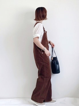 「SLOBE IENA（スローブイエナ）のアイテム（サロペット/オーバーオール）」を使った、SIZUさん（レディース・156cm）の夏コーディネート