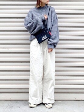 「SENSE OF PLACE by URBAN RESEARCH（センスオブプレイスバイアーバンリサーチ）のアゼルーズセーター（ニット/セーター）」を使った、SIZUさん（レディース・156cm）の秋コーディネート