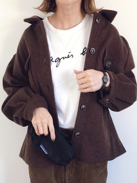 「MAJESTIC LEGON（マジェスティックレゴン）のアイテム（その他アウター）」を使った、SIZUさん（レディース・156cm）の秋コーディネート