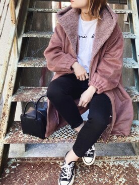 「MAJESTIC LEGON（マジェスティックレゴン）のアイテム（その他アウター）」を使った、SIZUさん（レディース・156cm）の秋コーディネート