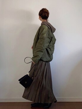 「Ray BEAMS（レイビームス）のアイテム（ブルゾン）」を使った、SIZUさん（レディース・156cm）の秋コーディネート