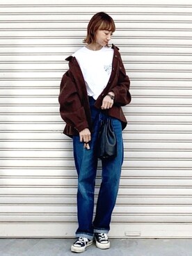 「MAJESTIC LEGON（マジェスティックレゴン）のアイテム（その他アウター）」を使った、SIZUさん（レディース・156cm）の秋コーディネート