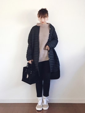 「キルティングコート」｜SIZUさん（レディース・156cm）の冬コーディネート